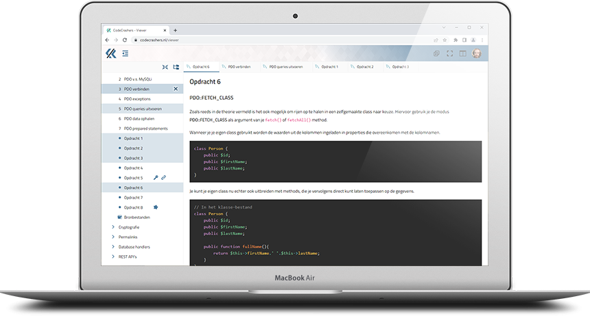 Macbook met leeromgeving